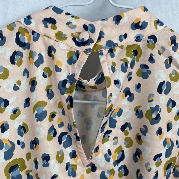 Anthropologie Sadie & Sage Blush Femme Feline Mock Neck Sleeveless Top - Size S - Picture 13 of 13